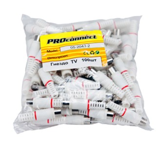 TV-разъем гнездо без пайки белый REXANT