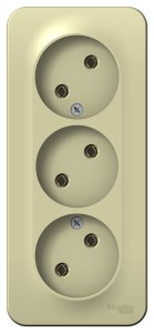 BLANCA О/У РОЗЕТКА 3-ая без заземления без шторок, ИЗОЛ.ПЛ., 16А, 250В, БЕЖЕВЫЙ