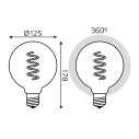 Лампа Gauss Filament G125 5W 190lm 1800К Е27 pink flexible LED 1/10