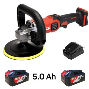 Машина шлифовальная угловая аккумуляторная (полировальная) DCK KDSP02-180, 180мм,18В 2*5А/ч, 500-3000 об/мин
