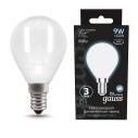 Лампа Gauss Filament Шар 9W 610lm 4100К Е14 milky LED 1/10/50