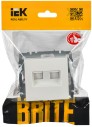 BRITE Розетка компьютерная двойная RJ45 кат.6 РК11-2-БрБ белый IEK