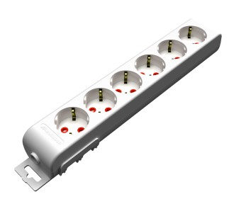 Ri-tech - Колодка розеточная 6x2P+E, со шторками, белый