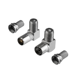 Переходник угловой гнездо F – гнездо TV REXANT