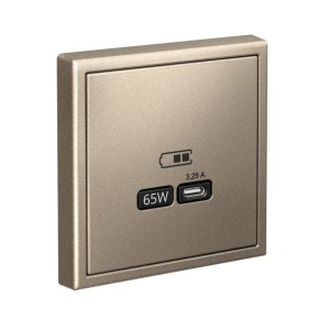 ARTGALLERY USB РОЗЕТКА тип-С 65Вт высокоскор.заряд. QC, PD, механизм, ШАМПАНЬ