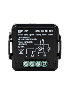 Умное реле в подрозетник 1-канальное с нейтралью 16А Zigbee EKF Connect Select PRO