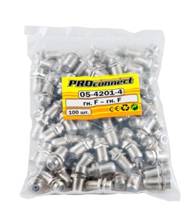 Переходник гнездо F – гнездо F, бочка с кольцом REXANT