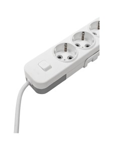 EL-BI,Myra,удлинитель 4гн2м с/з с выкл. белый,527-010202-412