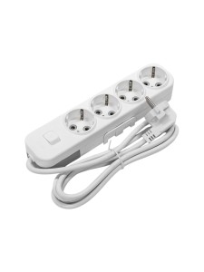 EL-BI,Myra,удлинитель 4гн2м с/з с выкл. белый,527-010202-412