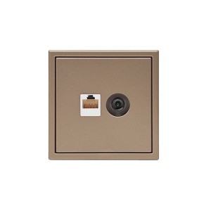 ARTGALLERY РОЗЕТКА двойная ТВ + компьютерная RJ45, кат. 5Е, ШАМПАНЬ