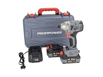 Аккумуляторный винтоверт беcщеточный импульсный ProfiPower MKDTD-18V (Li-ion-2шт, 4.0Ач, З/У speed, кейс)