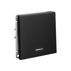 ARTGALLERY 1-клавишный ВЫКЛЮЧАТЕЛЬ с подсветкой, 10АХ, механизм, быстрозажим. клем., КАРБОН