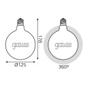 Лампа Gauss Filament G125 2,5W 200lm 2000К Е27 golden GAUSS LED