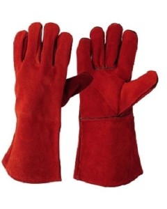 Перчатки из спилка красные.Артикул TF-WL07 (размер 14). Китай