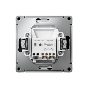 ARTGALLERY 1-клавишный ВЫКЛЮЧАТЕЛЬ КНОПОЧНЫЙ, 10А, механизм, быстрозажим. клем., КАРБОН