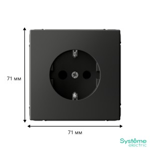 ARTGALLERY РОЗЕТКА с заземлением со шторками, 16А, механизм, быстрозажим. клем., БАЗАЛЬТ