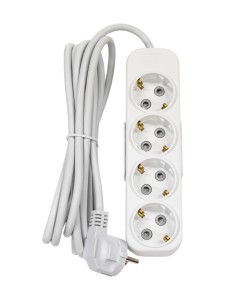 EL-BI,Myra,удлинитель 4гн3м с/з белый,527-010203-421