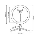 Светильник Gauss кольцевой 14W 700lm 3000-6500K 5V USB IP20 260*23мм черный дим пульт LED 1/20