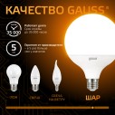 Лампа Gauss G125 22W 1800lm 3000K E27 LED