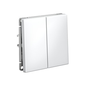 ARTGALLERY 2-клавишный ПЕРЕКЛЮЧАТЕЛЬ, 10АХ, механизм, быстрозажим. клем., БЕЛЫЙ