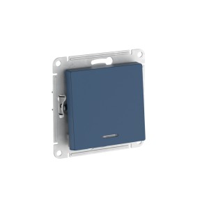 ATLASDESIGN 1-клавишный ВЫКЛЮЧАТЕЛЬ с подсветкой, сх.1а, 10АХ, мех., быстрозажим. клем., АКВАМАРИН