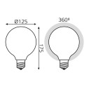 Лампа Gauss Filament G125 10W 1100lm 4100К Е27 milky диммируемая LED 1/20