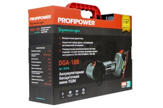 Аккумуляторная бесщеточная МИНИ УШМ PROFIPOWER DGA-18B (18В, 76мм, Li-ion-2шт, 2.0Ач, 0-20000об/мин, З/У,в кейсе)