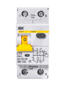 KARAT Автоматический выключатель дифференциального тока АВДТ 32 C10 30мА тип A IEK