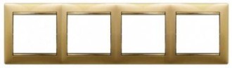 VALENA DIY Рамка 4-местная золото матовое