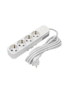 EL-BI,Myra,удлинитель 4гн5м с/з с выкл. белый,527-010205-422