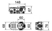 OBO-Bettermann - Подрозетник UE 66 одиночный, с доп. пространством, 650°С, Ø64мм, h=66мм, для спл. стен, c винтами, c воздухонепр. мембр. вводами, черный, полипропилен - Артикул: 2003727