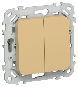 FLITE Выключатель 2-клавишный 10А ВС12-1-0-ФлШм шамуа IEK