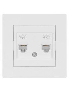 Розетка двойная телефонная RJ11 белая "Сенеж" TDM