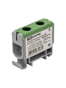 Клемма вводная силовая КВС 6-50 кв.мм. зеленая TDM