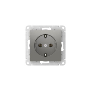 ATLASDESIGN РОЗЕТКА с заземлением без шторок, 16А, мех., быстрозажим. клем., СТАЛЬ