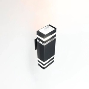 Фасадный светильник General GWL-2MR16-GU10-S-IP65 Черный с двойным боковым рассеивателем Катет