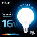 Лампа Gauss G95 16W 1540lm 6500K E27 LED