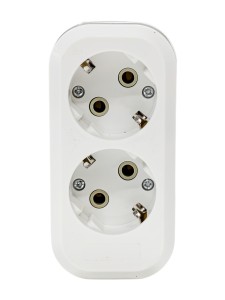 Розеточная колодка GSB-16-2-G-IP20 Easy, 16А, 2 места, с заземлением, без выключателя, IP20.
