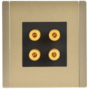FORTE&PIANO Аудиорозетка 4-местная FP639M металл шампань IEK