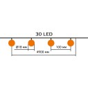 Гирлянда садовая на солнечной батарее 30 LED ламп Шары Белый свет Gauss Solar, 1/24