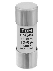 Плавкая вставка ПВЦ-B2 22х58 aR (быстродействующая) 125А TDM