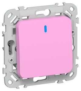 FLITE Выключатель 1-клавишный кнопочный с индикацией 10А ВС11-2-1-ФлПр пурпурный IEK