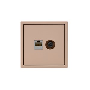 ARTGALLERY РОЗЕТКА двойная ТВ + компьютерная RJ45, кат. 5Е, ПЕСОЧНЫЙ