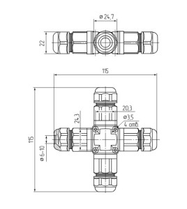Коннектор кабельный FFC-41/3P-IP68 (Fortisflex)