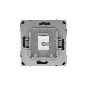 Компьютерная розетка RJ-45 без шторки, кат.6А одинарная,KANT, черный уголь DKC
