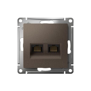 ATLASDESIGN РОЗЕТКА двойная компьютерная RJ45+RJ45 кат. 5e, механизм, МОККО