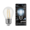 Лампа Gauss Filament Шар 7W 580lm 4100К Е27 LED 1/10/50