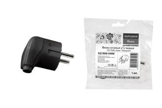 Вилка угловая с/з черная 16А 250В серии "Народная"