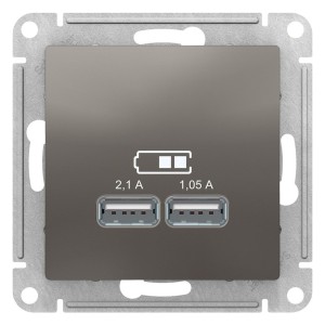 Розетка USB Schneider Electric AtlasDesign ATN000933 Сталь