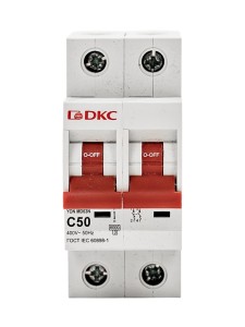 Автоматический выключатель YON max типа MD63N, 6кА, 2 полюса, хар-ка C, 50А DKC